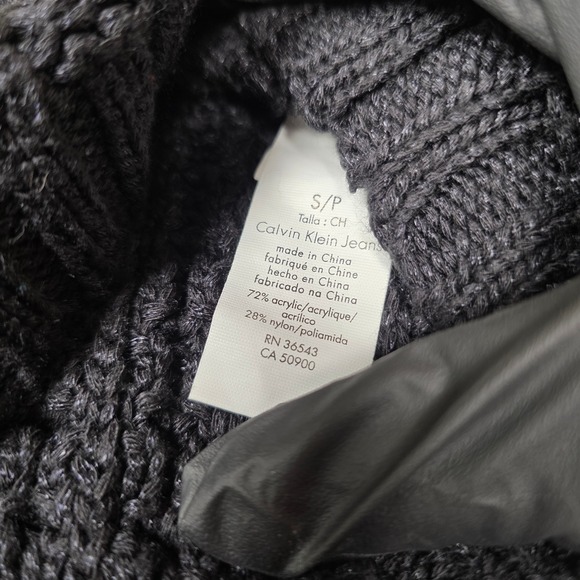 Calvin‎ Klein Jeans Minimalist Black Chunky Knit Crewneck Sweater Size S - Picture 4 of 8
